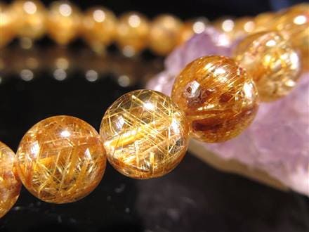 ゴールド ルチルクォーツ ルチレイテッドクォーツ ブレスレット 金運・勝負運の象徴