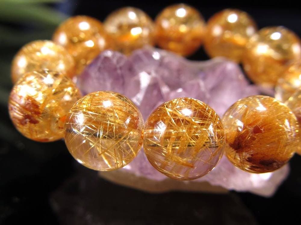 ゴールド ルチルクォーツ ルチレイテッドクォーツ ブレスレット 金運・勝負運の象徴