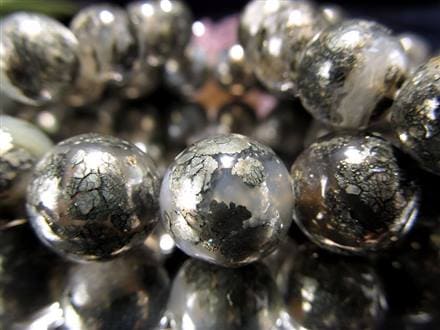 パイライトインカルセドニー 黄鉄鉱入り玉髄、ブレスレット カルセドニー パイライト