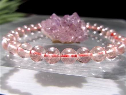 レピドクロサイト ブラックレピドクロサイト ストロベリークォーツ 苺水晶 ブレスレット