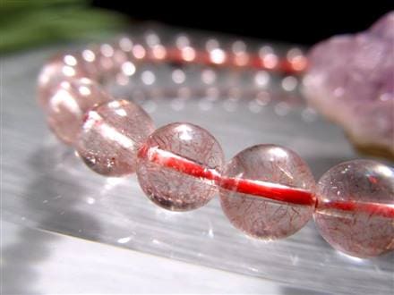 レピドクロサイト ブラックレピドクロサイト ストロベリークォーツ 苺水晶 ブレスレット