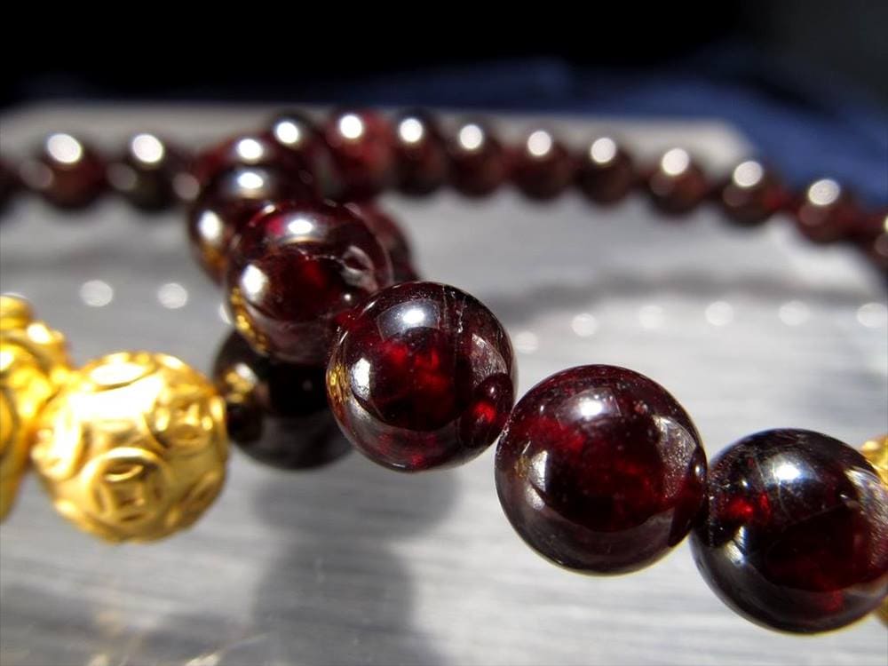 ガーネット 天然石 ブレスレット ヒキュウ 貔貅