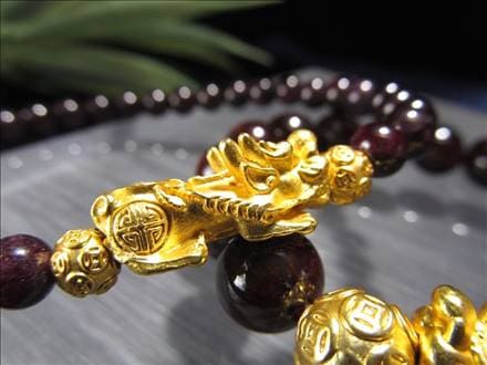 ガーネット 天然石 ブレスレット ヒキュウ 貔貅