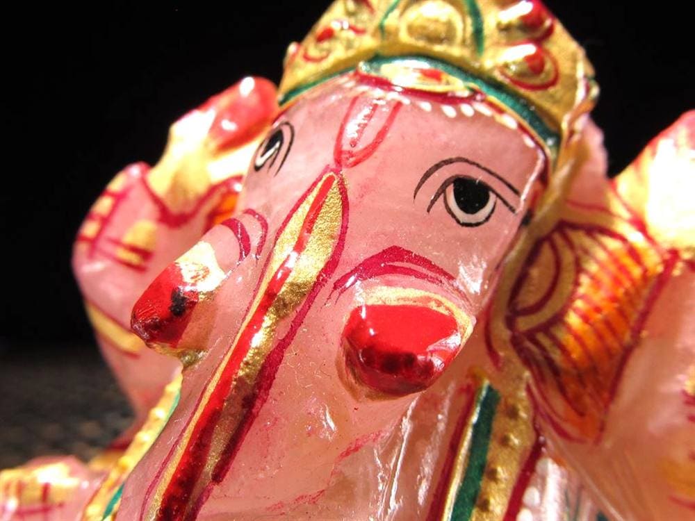 ローズクォーツガネーシャ ガネーシャ ローズガネーシャ 天然石ガネーシャ 夢を叶える象