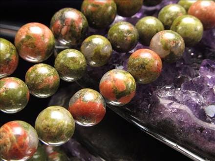 ユナカイト ユナカ石 ヒーリングストーン ビーズ連 連材