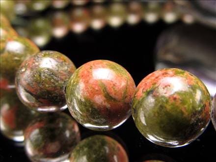 ユナカイト ユナカ石 ヒーリングストーン ビーズ連 連材