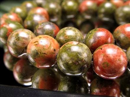 ユナカイト ユナカ石 ヒーリングストーン ビーズ連 連材