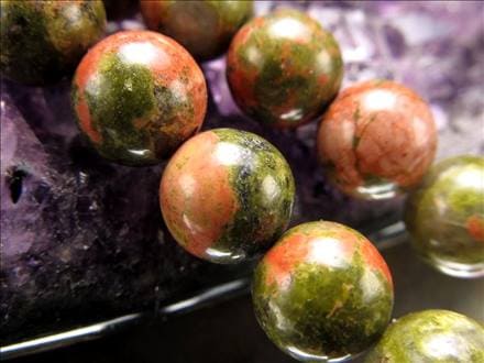 ユナカイト ユナカ石 ヒーリングストーン ビーズ連 連材