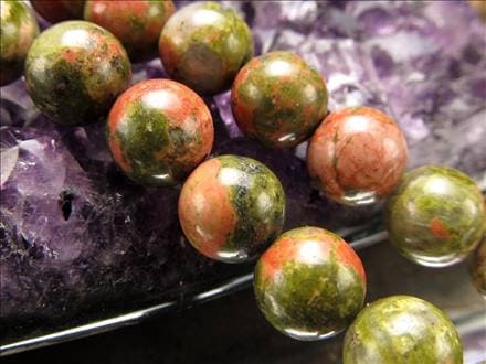 ユナカイト ユナカ石 ヒーリングストーン ビーズ連 連材