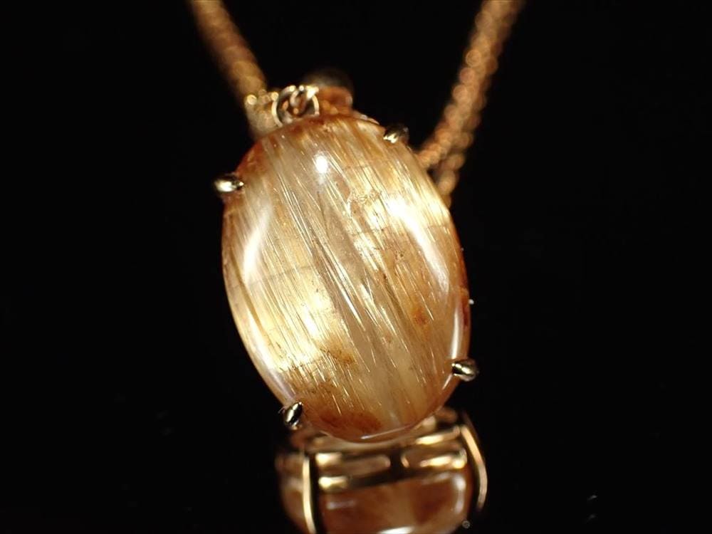 ゴールドルチルクォーツ ペンダントトップ 18K 18金ゴールド ルチルレイテッドクォーツ