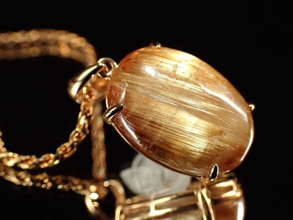 ゴールドルチルクォーツ ペンダントトップ 18K 18金ゴールド ルチルレイテッドクォーツ