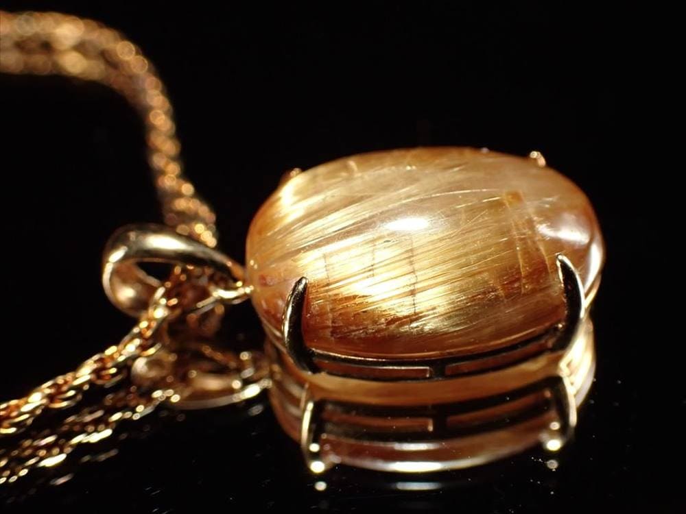 ゴールドルチルクォーツ ペンダントトップ 18K 18金ゴールド ルチルレイテッドクォーツ