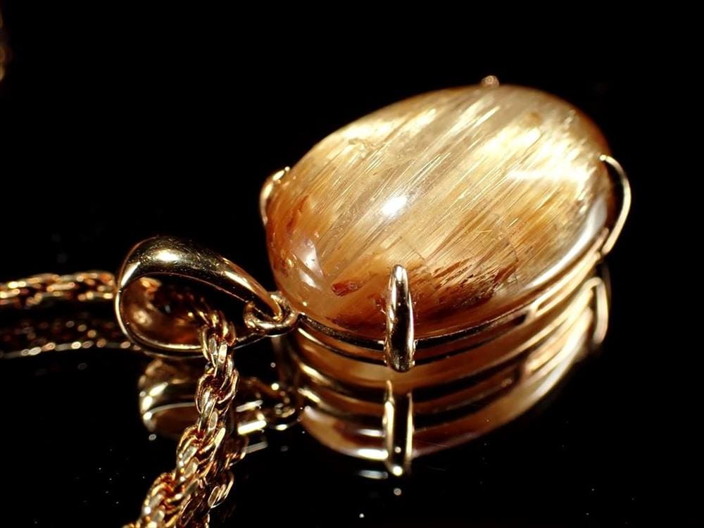 ゴールドルチルクォーツ ペンダントトップ 18K 18金ゴールド ルチルレイテッドクォーツ