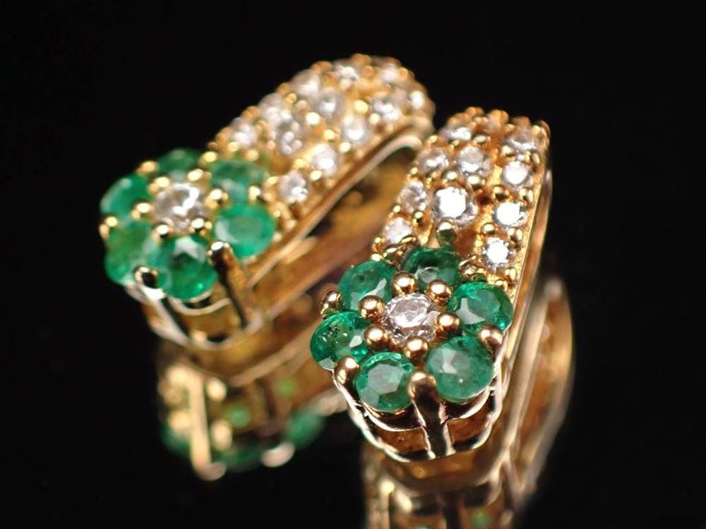 エメラルド ペンダントトップ 翠玉 フラワーデザイン Silver925