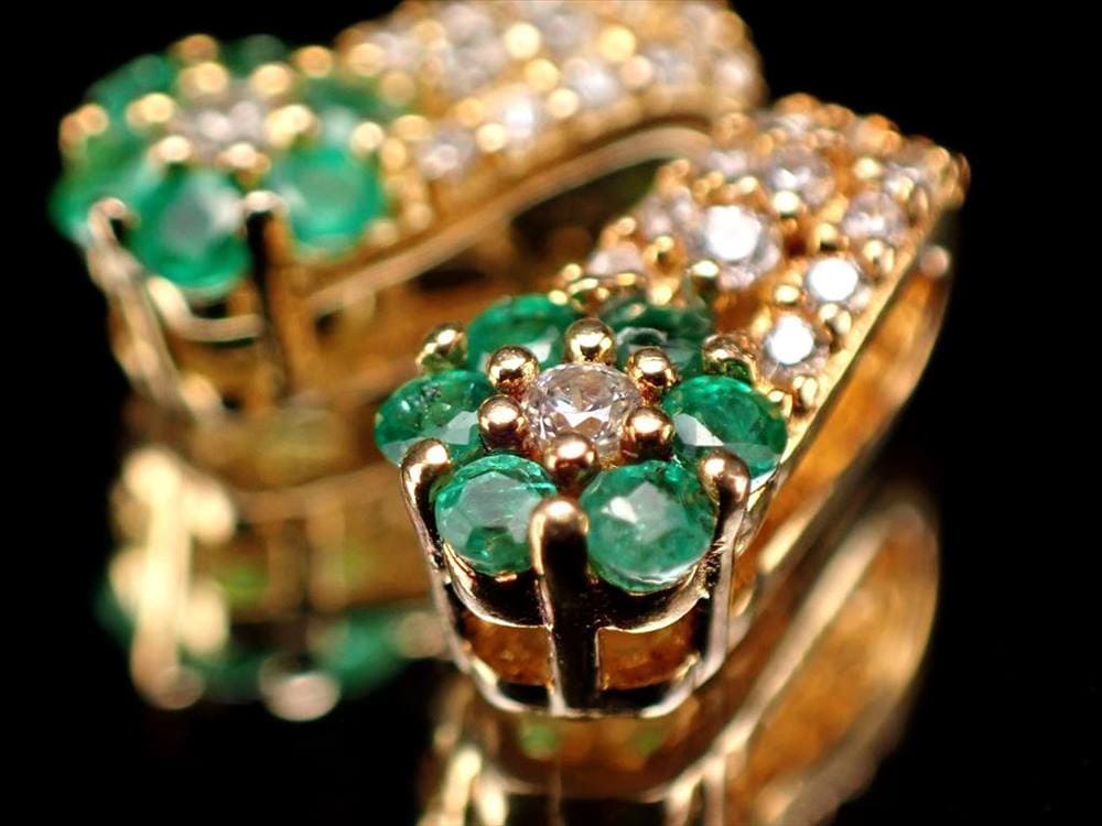 エメラルド ペンダントトップ 翠玉 フラワーデザイン Silver925