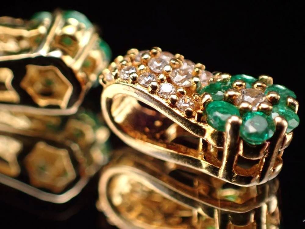 エメラルド ペンダントトップ 翠玉 フラワーデザイン Silver925