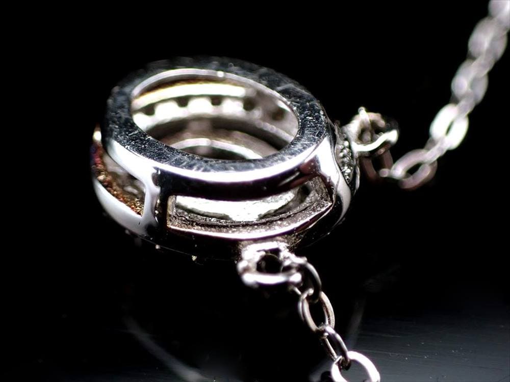 モルダバイト ネックレス ジルコニア Silver925 カット