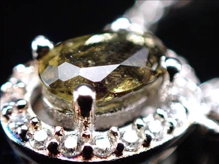 モルダバイト ネックレス ジルコニア Silver925 カット