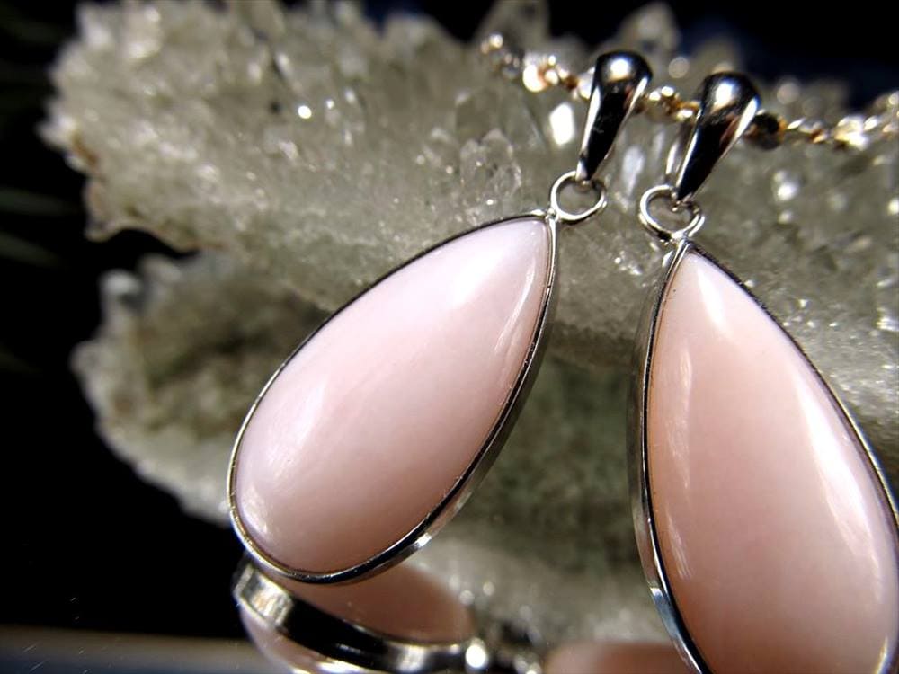 ピンクオパール,ペンダントトップ,蛋白石,ドロップ,オパール