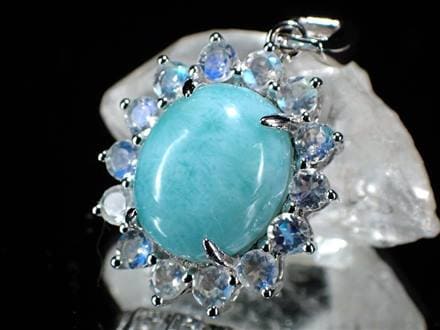 ラリマー ペンダントトップ ヒーリングストーン Silver925 ブルーペクトライト