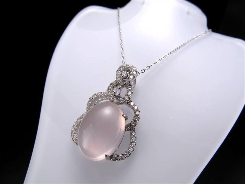 スターローズクォーツ ローズクォーツ ネックレス 紅石英 Silver925