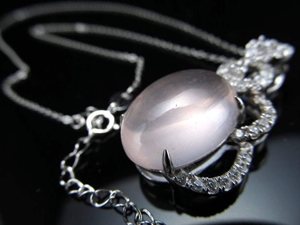 スターローズクォーツ ローズクォーツ ネックレス 紅石英 Silver925