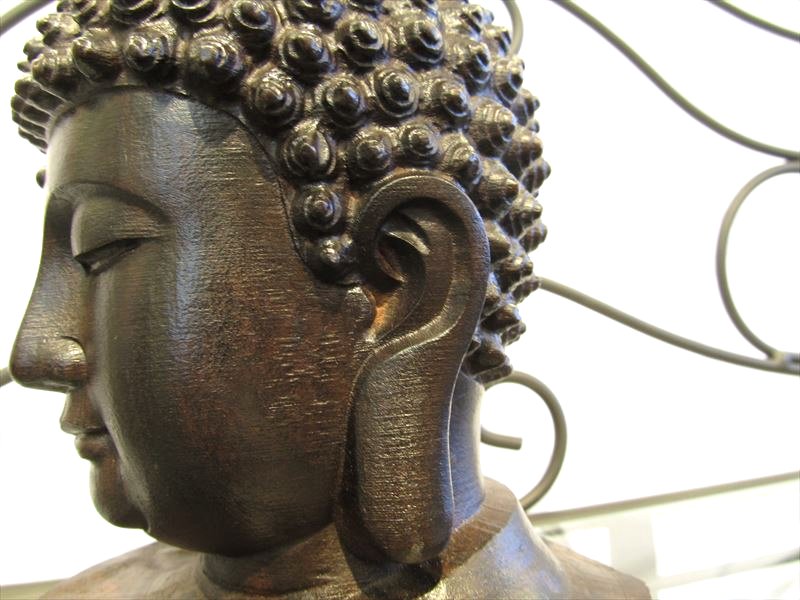 ◇「合格大仏」として人気上昇中！◇木彫り大仏置物◇木彫り首