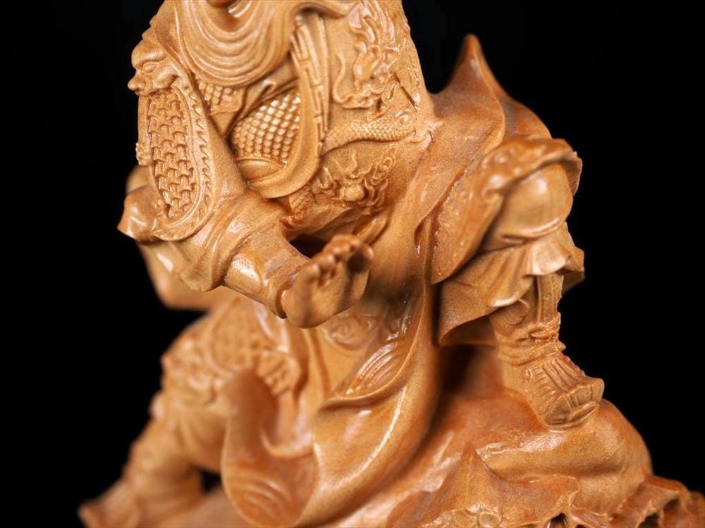 関羽 木彫り彫刻 三国志 青龍偃月刀 商売繁盛