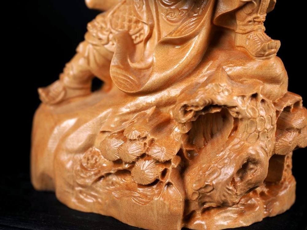 関羽 木彫り彫刻 三国志 青龍偃月刀 商売繁盛