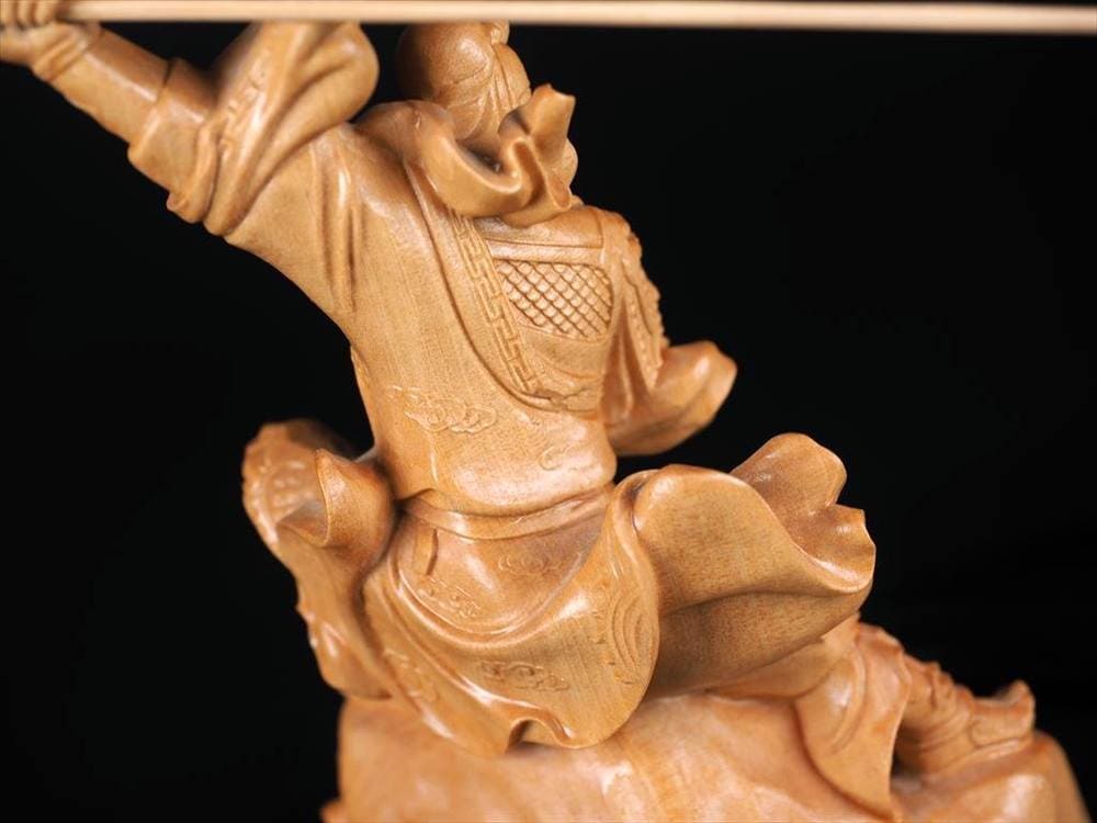 関羽 木彫り彫刻 三国志 青龍偃月刀 商売繁盛