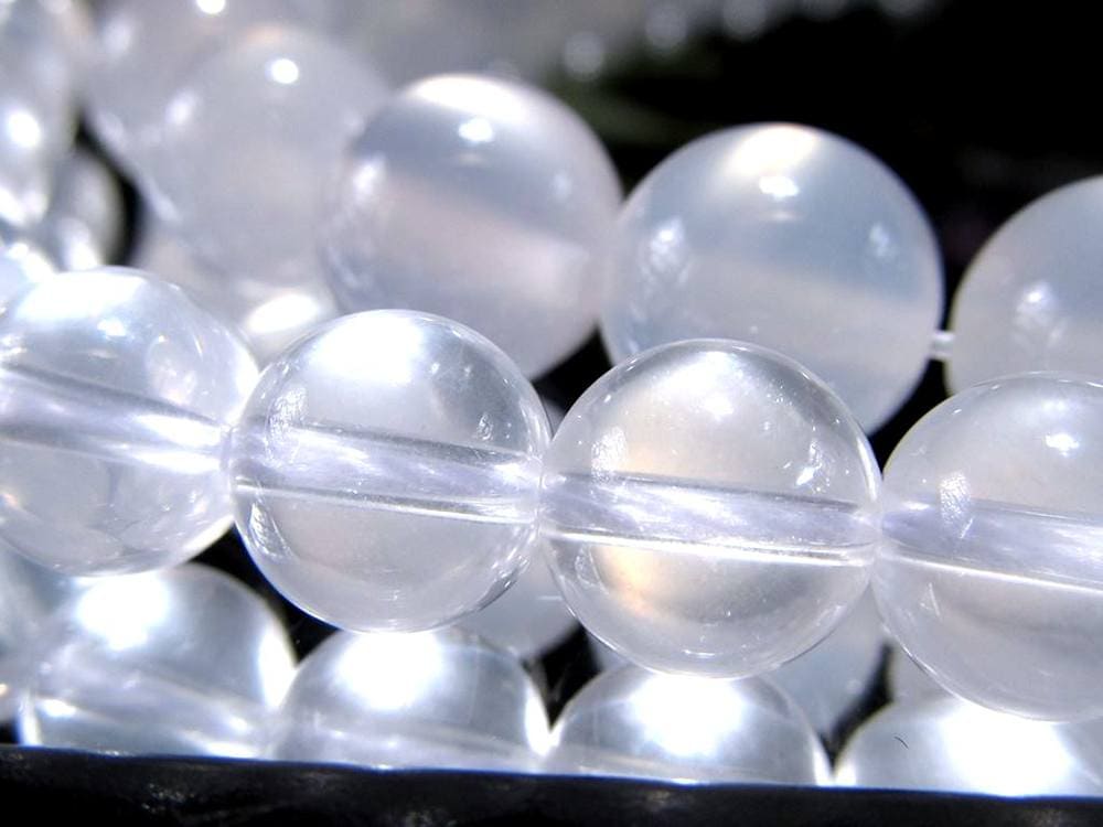 ホワイトカルセドニー カルセドニー 玉髄 ビーズ連 連材