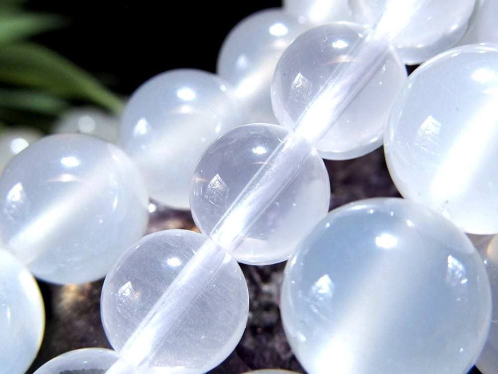 ホワイトカルセドニー カルセドニー 玉髄 ビーズ連 連材