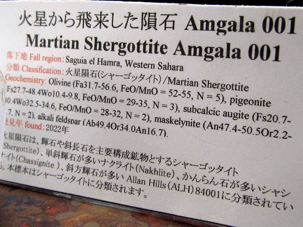 火星の石 隕石 火星隕石 メテオライト
