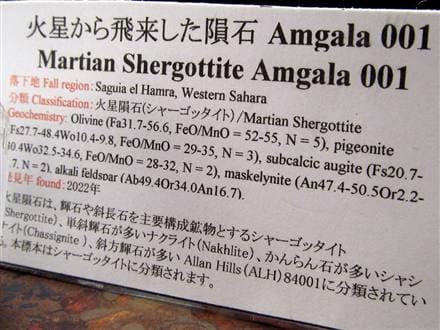 火星の石 隕石 火星隕石 メテオライト