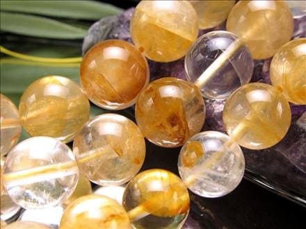 黄水晶 イエロークリスタル イエローガーデン イエローファントム ビーズ連 連材