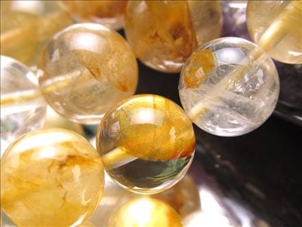 黄水晶 イエロークリスタル イエローガーデン イエローファントム ビーズ連 連材