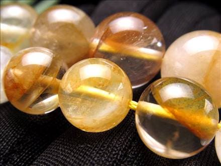 黄水晶 イエロークリスタル イエローガーデン イエローファントム ビーズ連 連材