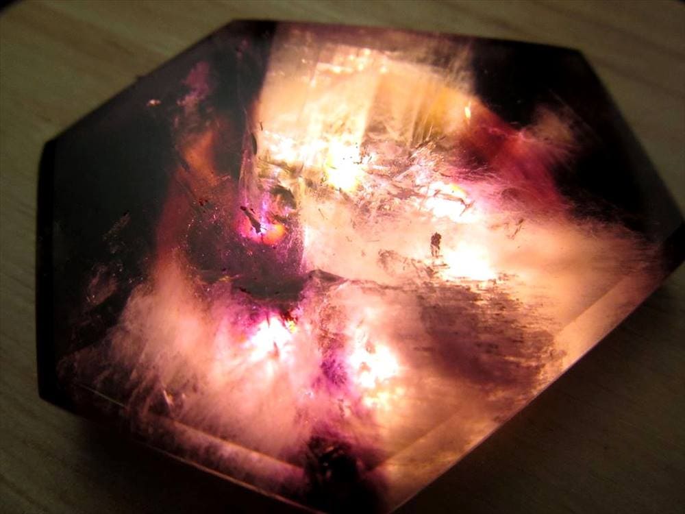 ブラックアメジスト トラピッチェアメジスト 原石 2月の誕生石 スライスプレート