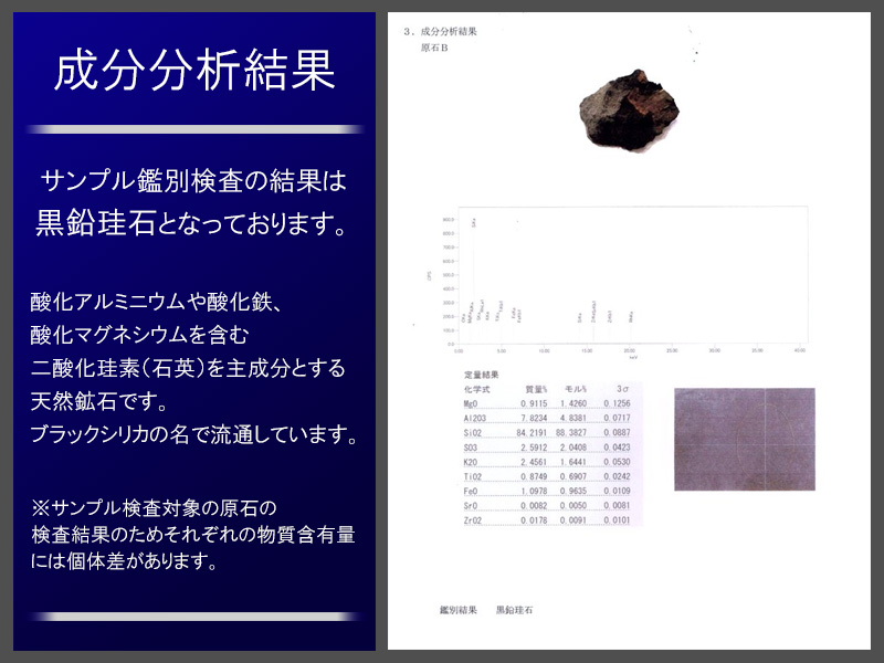 ブラックシリカ成分結果