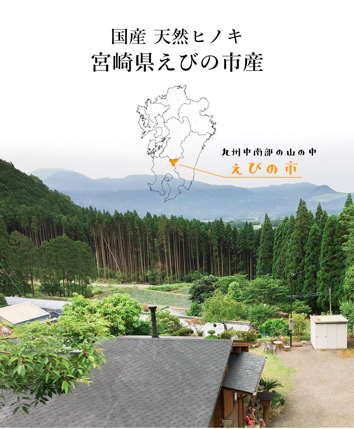 国産宮崎県えびの市産天然ヒノキ輪切り