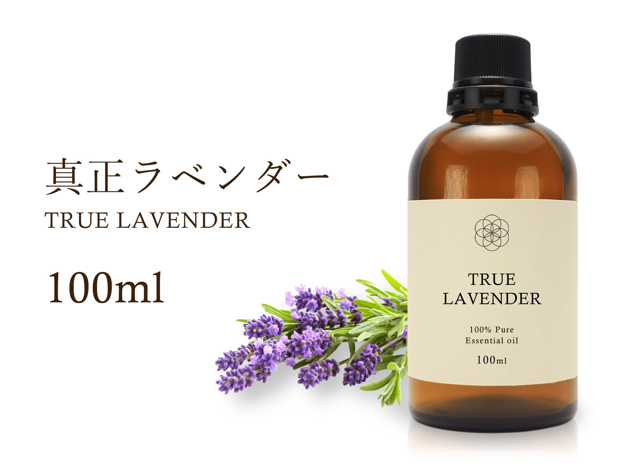 真正ラベンダー エッセンシャルオイル 癒し 安定 True Lavender 100 Natural 真正ラベンダー精油 学名 Lavandula Angustifolia アロマオイル 100ml入り 航空便不可